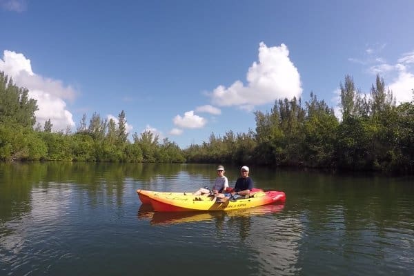 Party of two kayaking on the Indian River